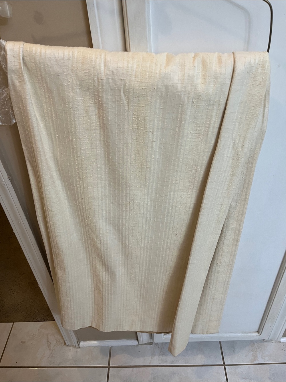 Burlington house Cream Textured Drapery single Panel -